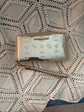 Michael Kors Metallic Gold Embossed Wristlet